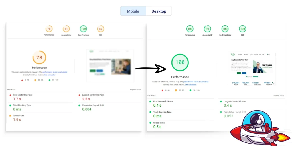 our work desktop version Linkdaddy